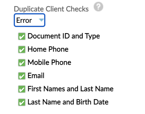 Duplicate client checks internal control
