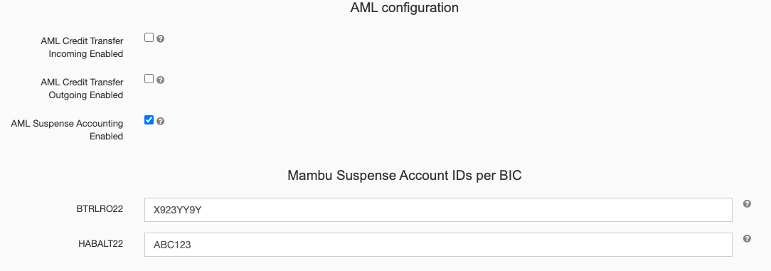 Manage AML Suspense Accounts