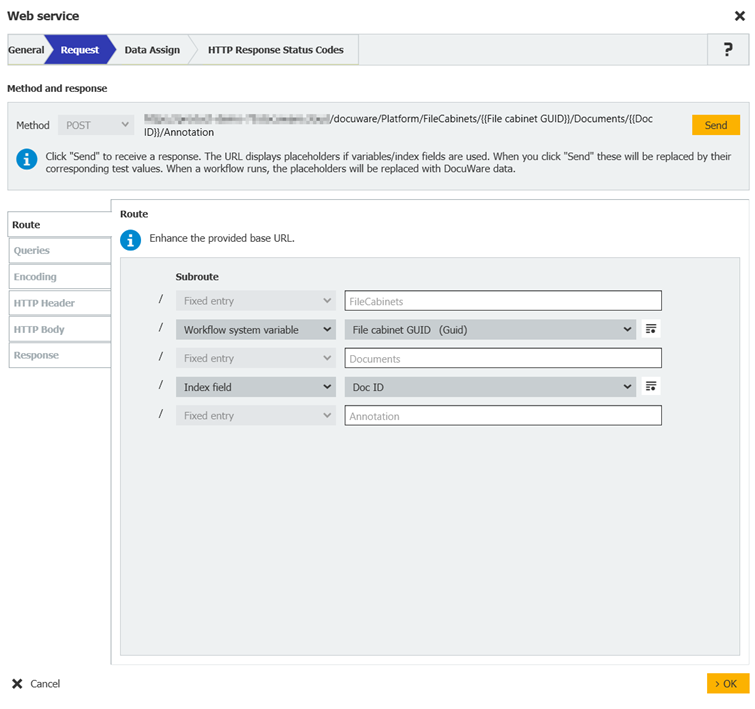 Web service platform table example 2