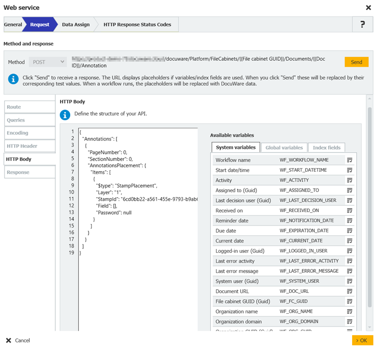 Web service platform table example 3