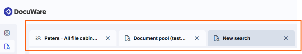 Search tabs with their icons and labels