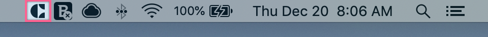 Craft Manager icon in the menu bar