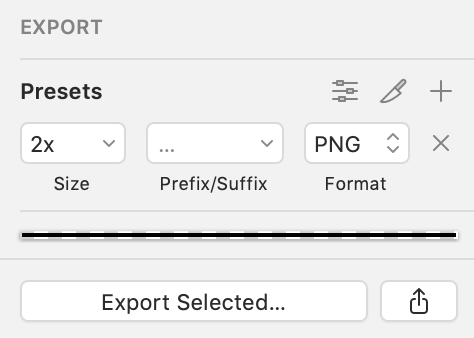 This image shows a layer marked for export in Sketch.