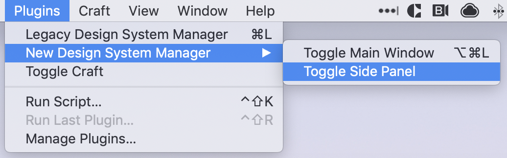 Screenshot of the option to toggle the new DSM panel in Sketch