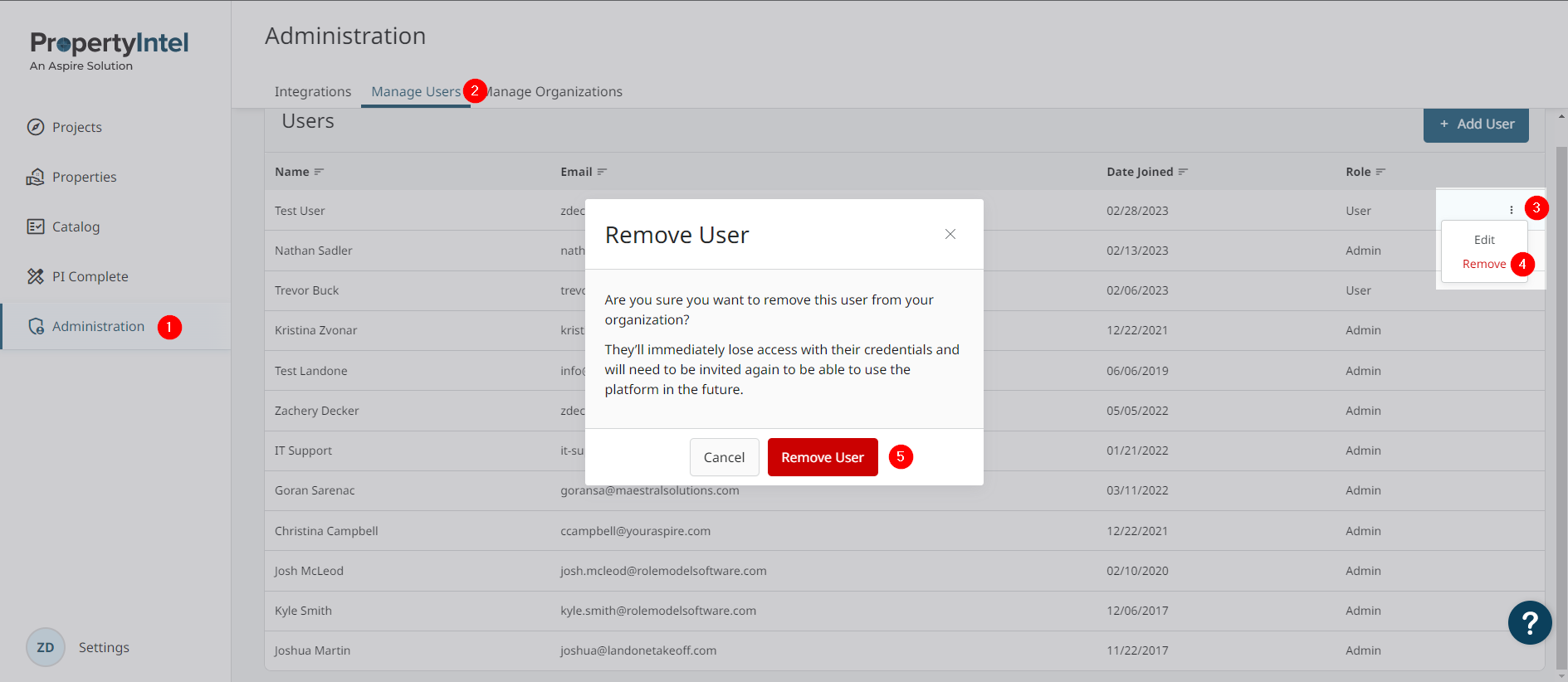 Disable Users Navigate Manage Users