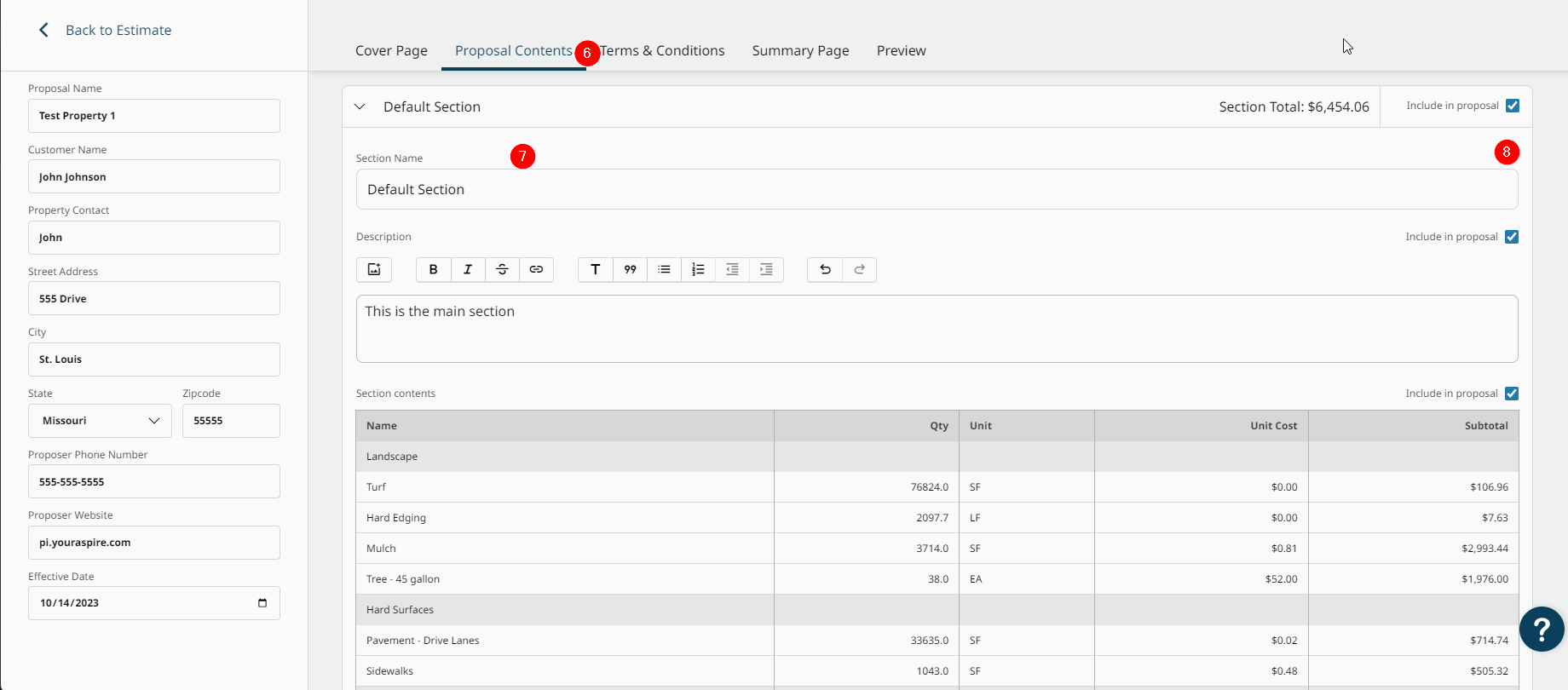 Configure Proposal Layout
