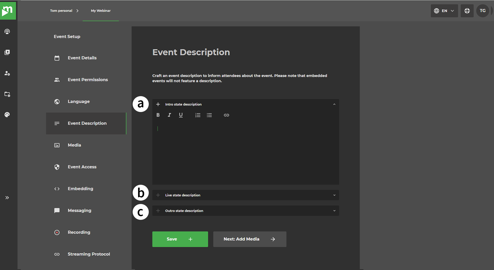 Event description