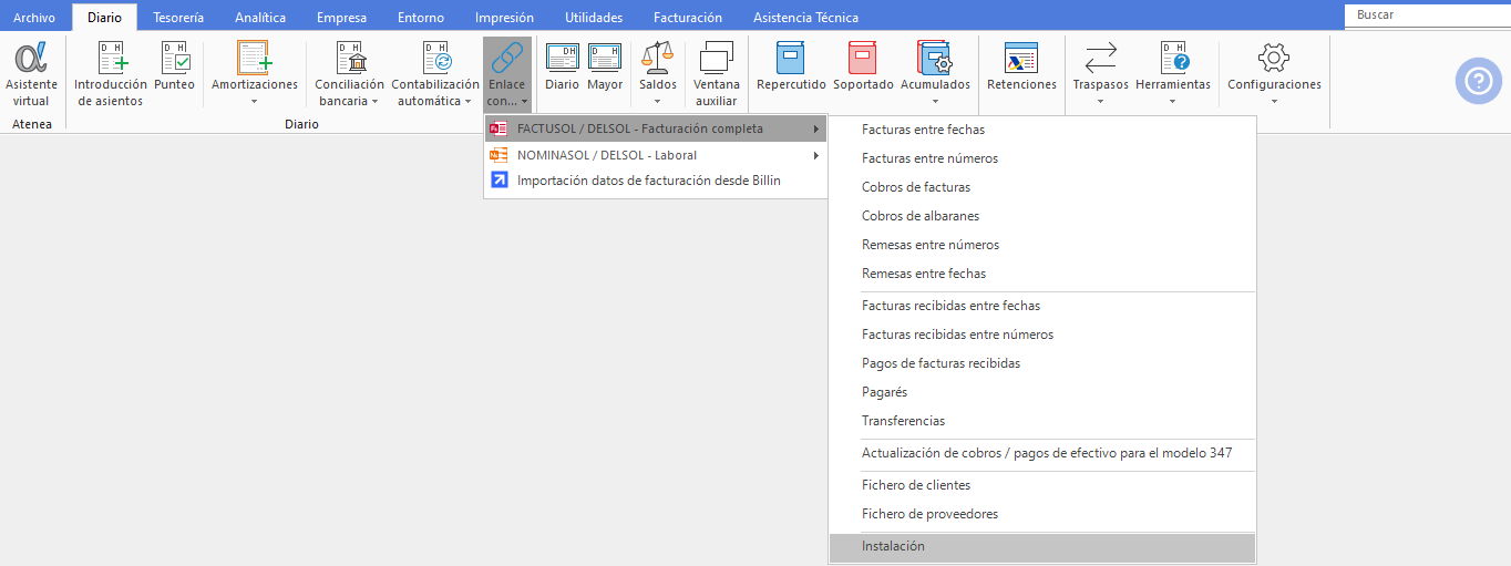 C Al Traspasar Facturas Recibidas Desde Factusol A Contasol En El Asiento No Utiliza La