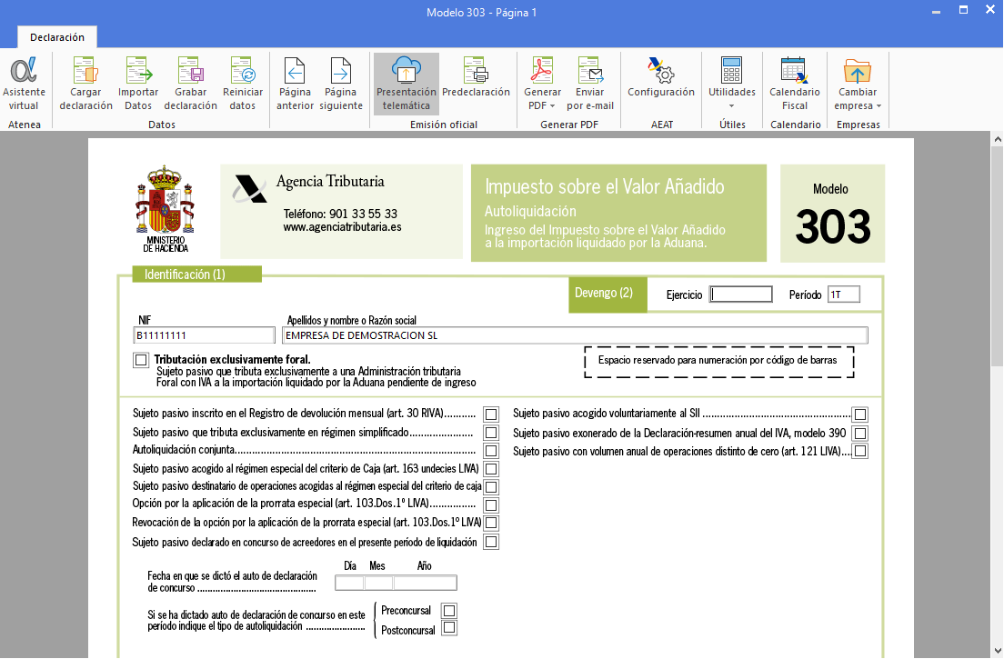 C163 - Obtener el modelo 303 - Impresión