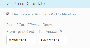 EMR_2.0_Documentation_Plan of Care Effective Dates_Fields