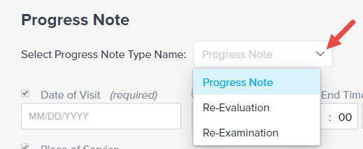 EMR_2.0_Documentation_Templates_Progress Note_Select Progress Note Type Name