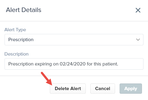 EMR_2.0_Patient Profile_Alerts Drawer_Prescription_Delete Alert