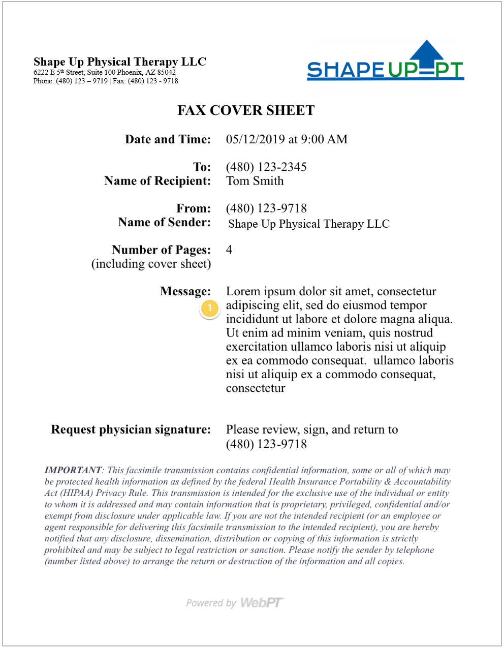 EMR_2.0_Patient Profile_Records_Fax_Cover Sheet