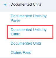 EMR_Analytics_Documented Units report menu_Documented Units by Clinic