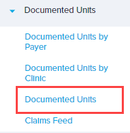 EMR_Analytics_Documented Units report menu_Documented Units