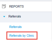 EMR_Analytics_Referrals Reports Menu_Referrals by Clinic