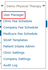 EMR_Company dropdown_User Manager