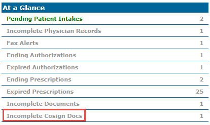EMR_Dashboard At a Glance_Incomplete Cosign Docs