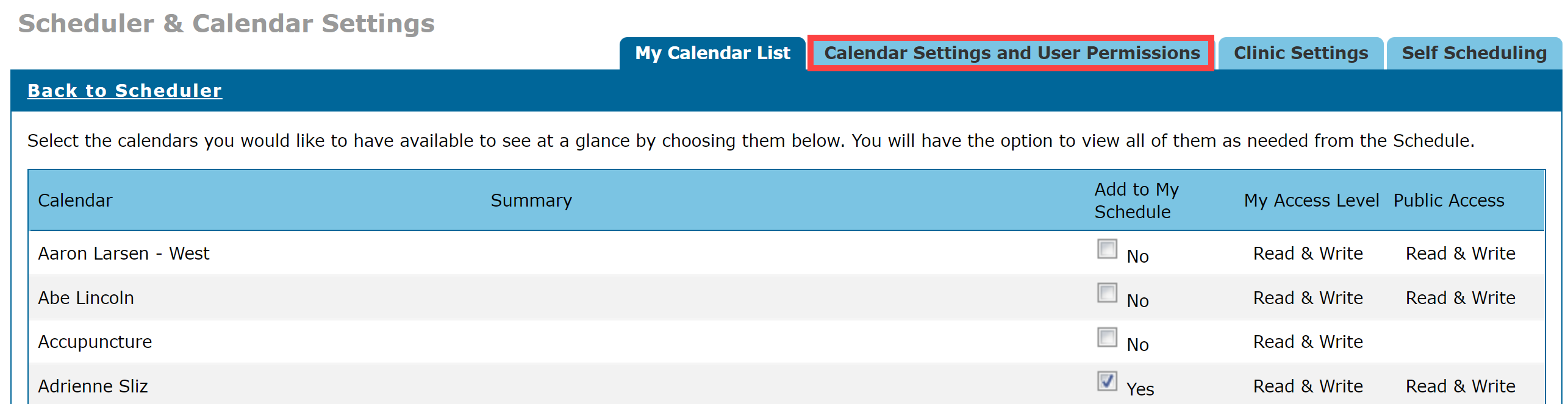 EMR_Manage Calendars_Calendar Settings and User Permissions