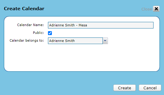 EMR_Manage Calendars_Calendar Settings_User Permission_Calendar Name_Adrienne Smith Mesa
