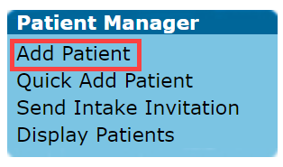 EMR_Patient Manager Menu_Add Patient