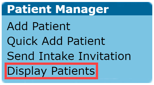 EMR_Patient Manager Menu_Display Patients