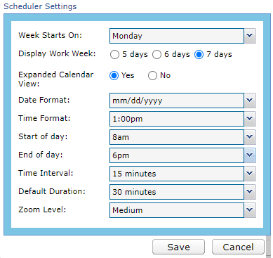 EMR_Schedule Actions_Scheduler Settings