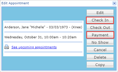 EMR_Scheduler_Appointment Action_Check In Payment