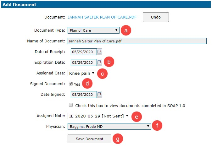 EMR_eDoc_Add Document_Signed Plan of Care_Callout Boxes_SOAP 2_Example