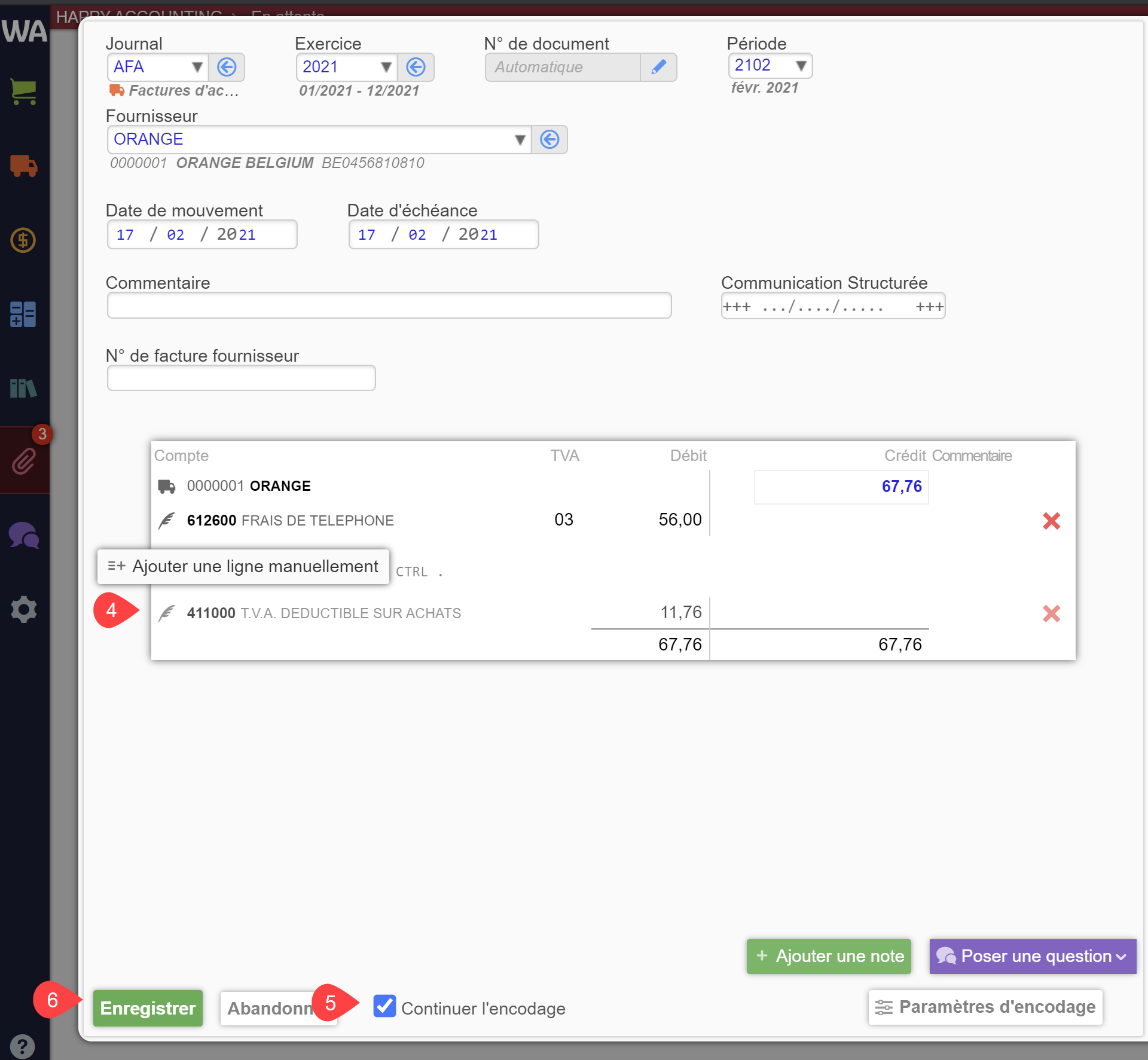 Encodage Des Achats - Comptabilisation Des Documents