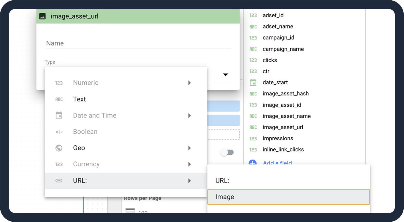Facebook Ads - Image Asset URL in Looker Studio
