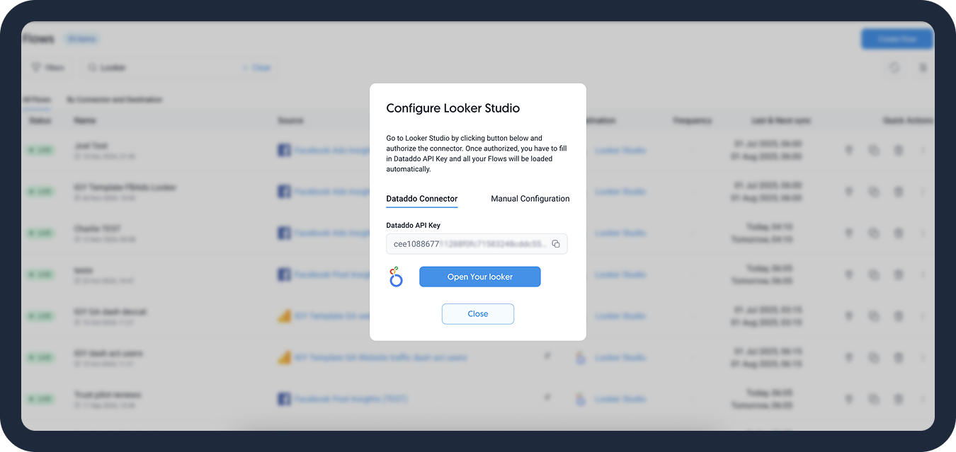 Dashboard configuration.