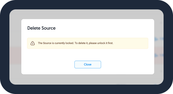 Locked element deletion warning.