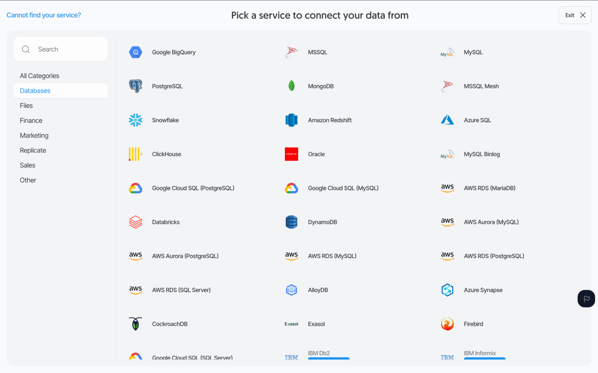 New connector selection page redesign