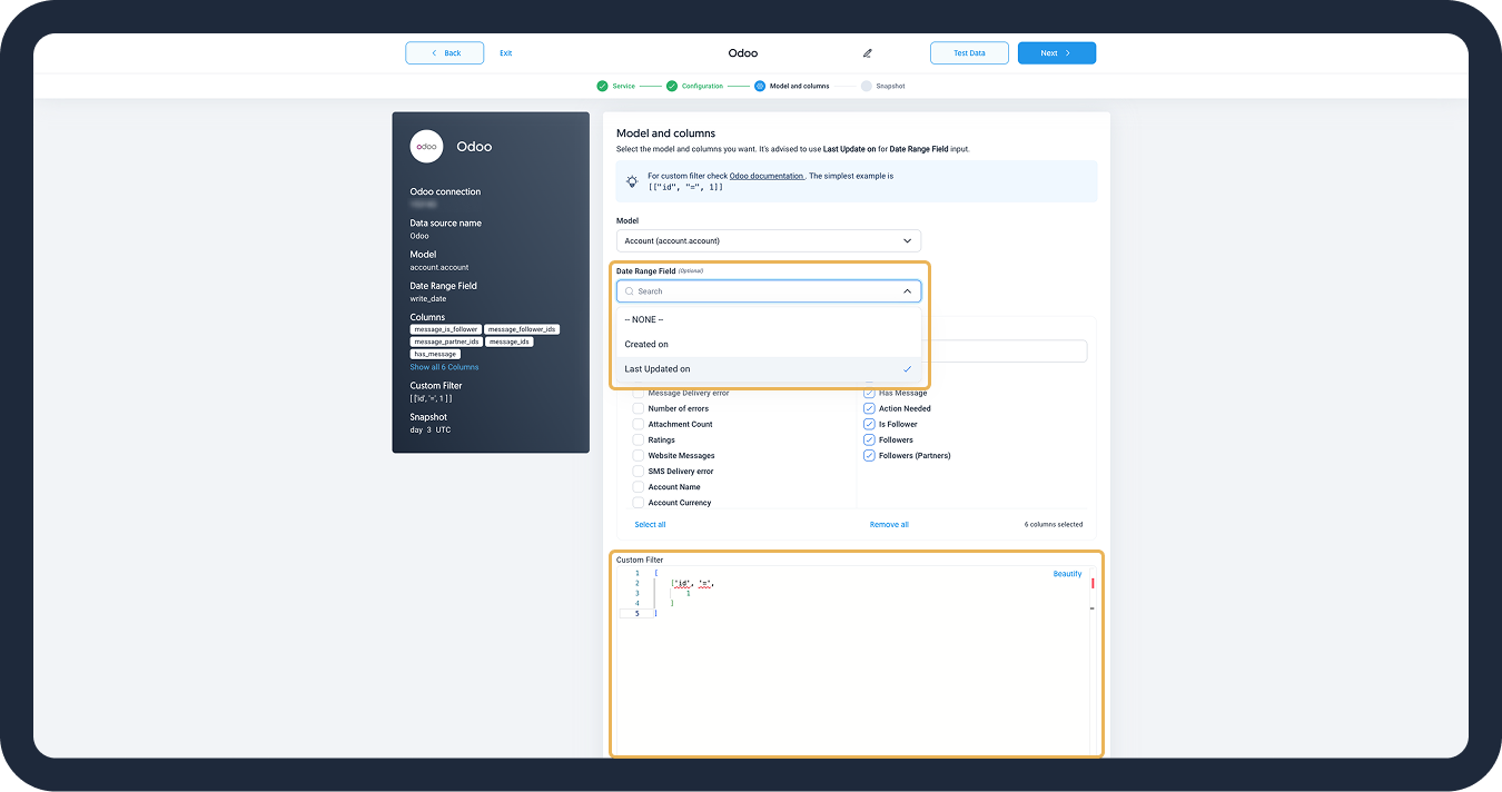 Odoo additional filtering capabilities