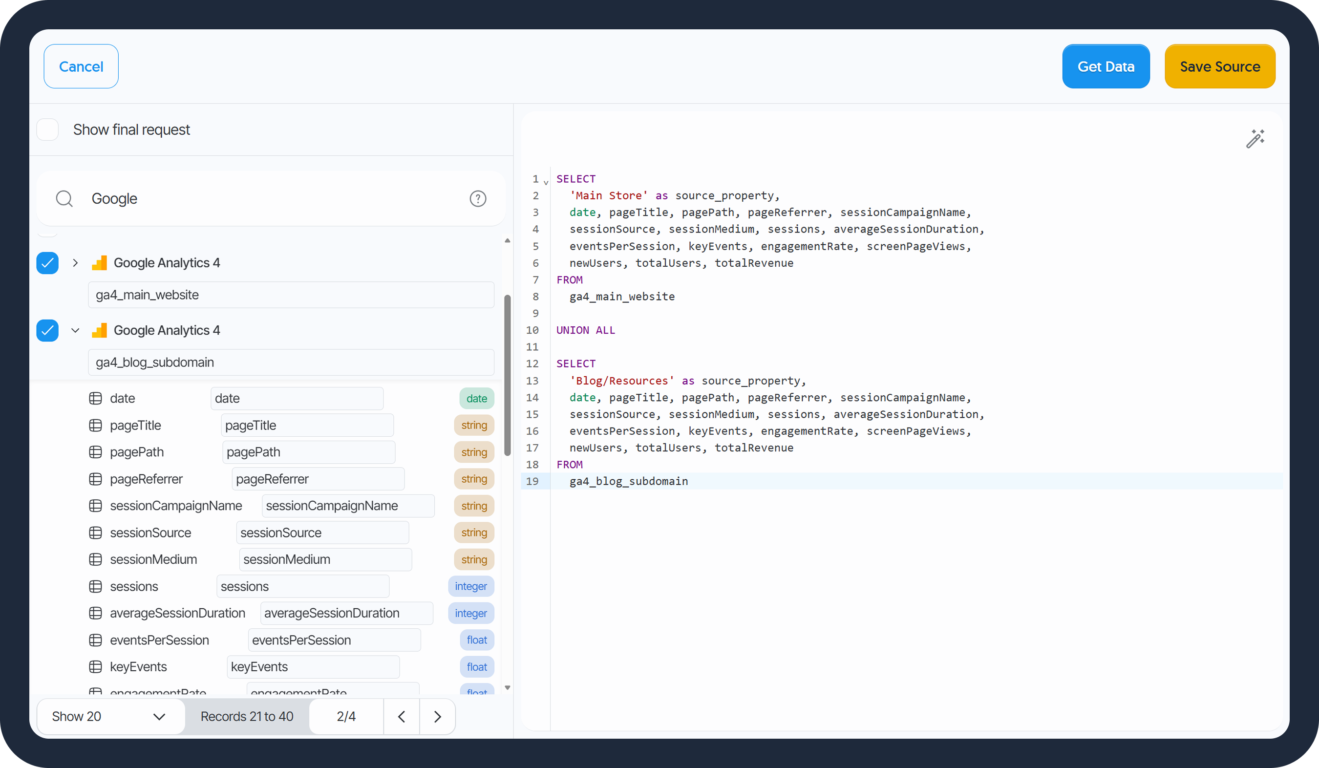 New SQL editor