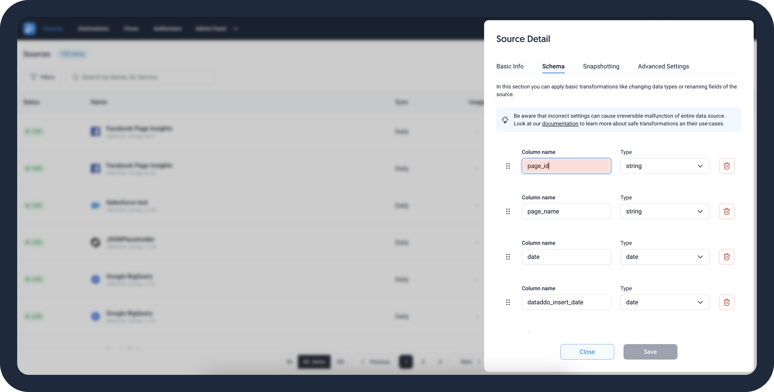 Change column name/label