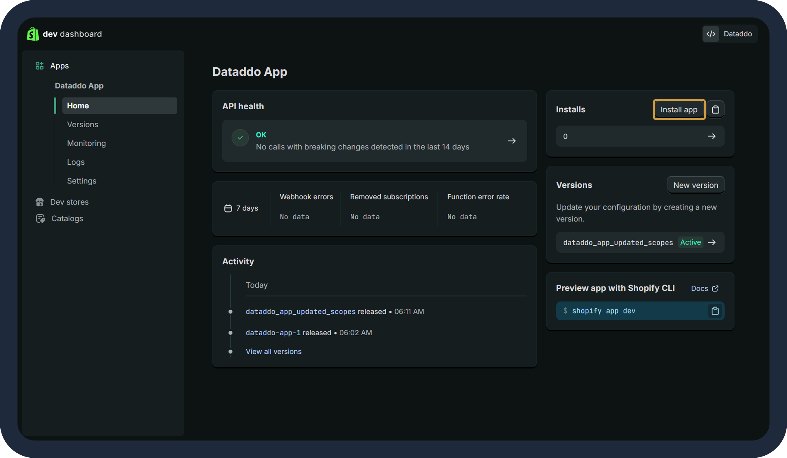 Shopify 3 - Install App
