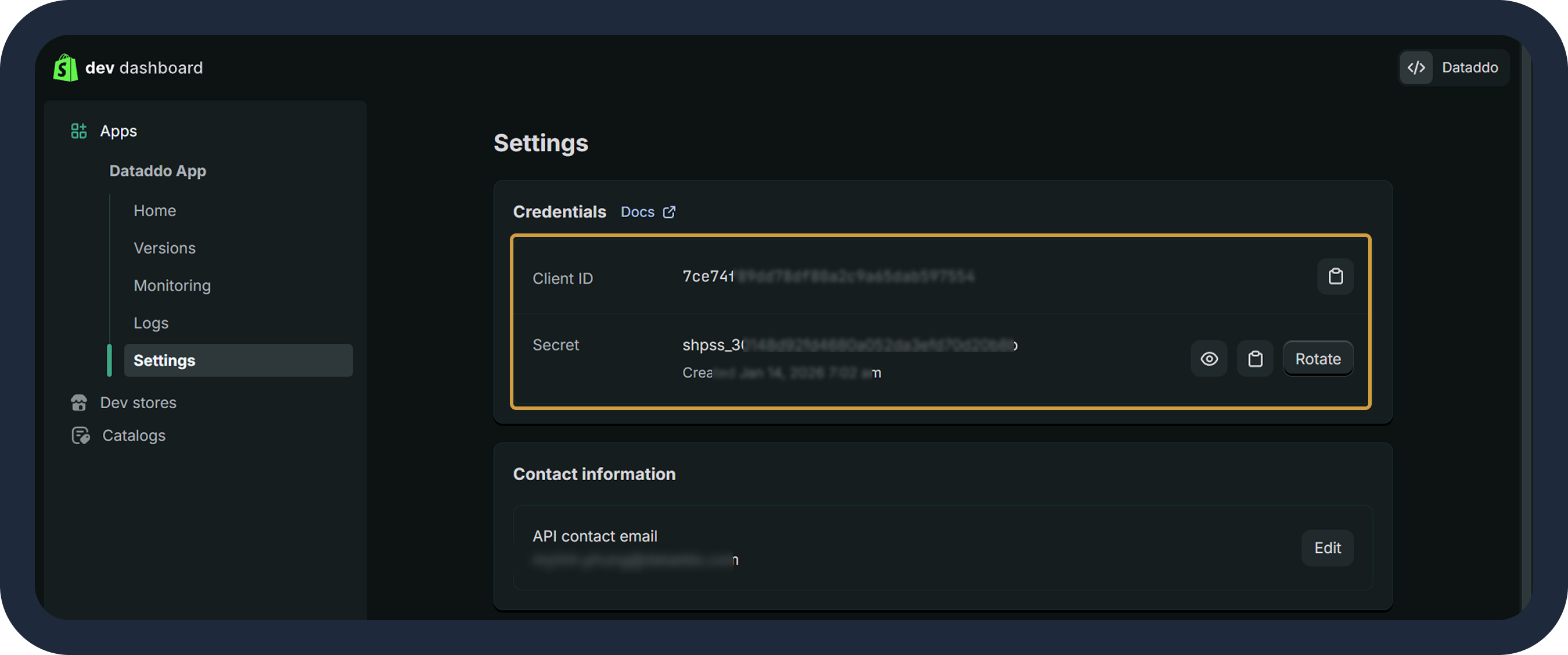 Shopify 4 - Obtain Account Credentials
