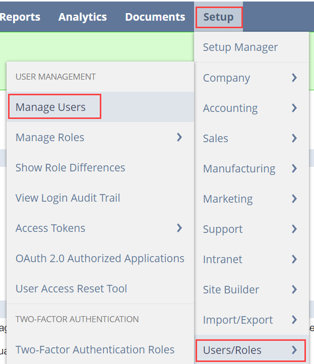 1. Setup - User Roles - Manage users(1)