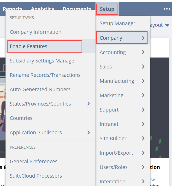 1. Setup Company Enable Features(1)