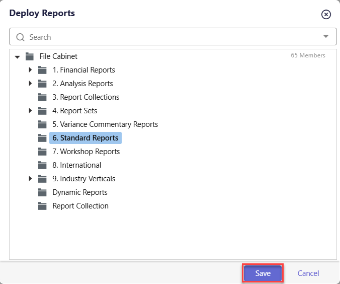 Deploy Standard Reports