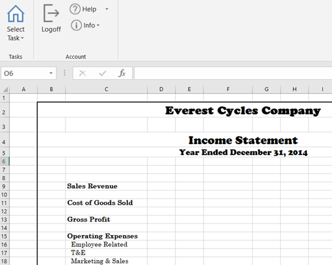 Dynamic Planning Excel Reporting Income Statement Example - Dynamic  Planning: Using Excel Reporting