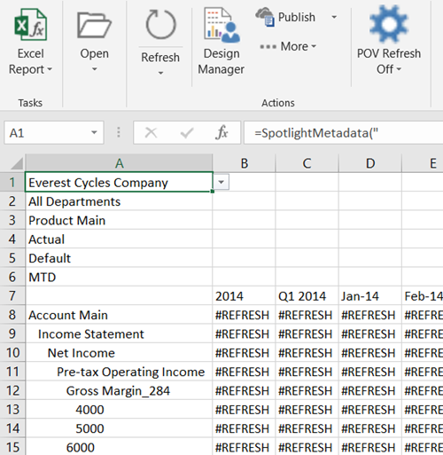 Dynamic Planning Excel Reporting Income Statement Example - Dynamic  Planning: Using Excel Reporting