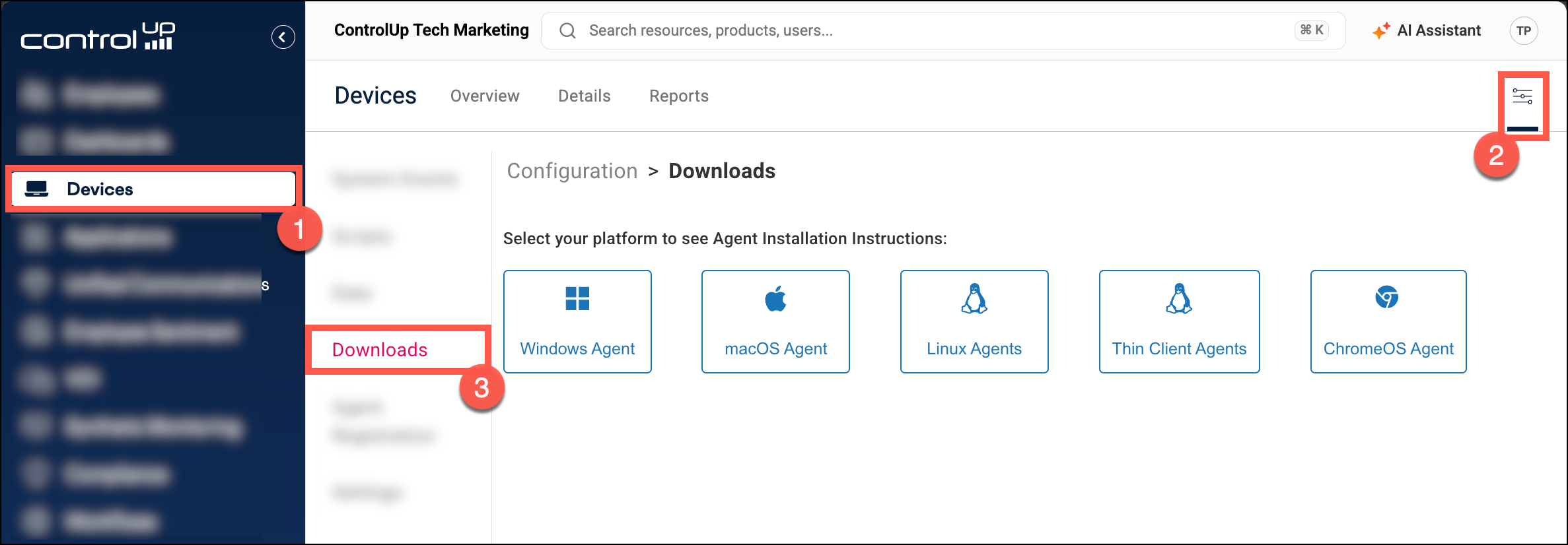 Accessing the Downloads section