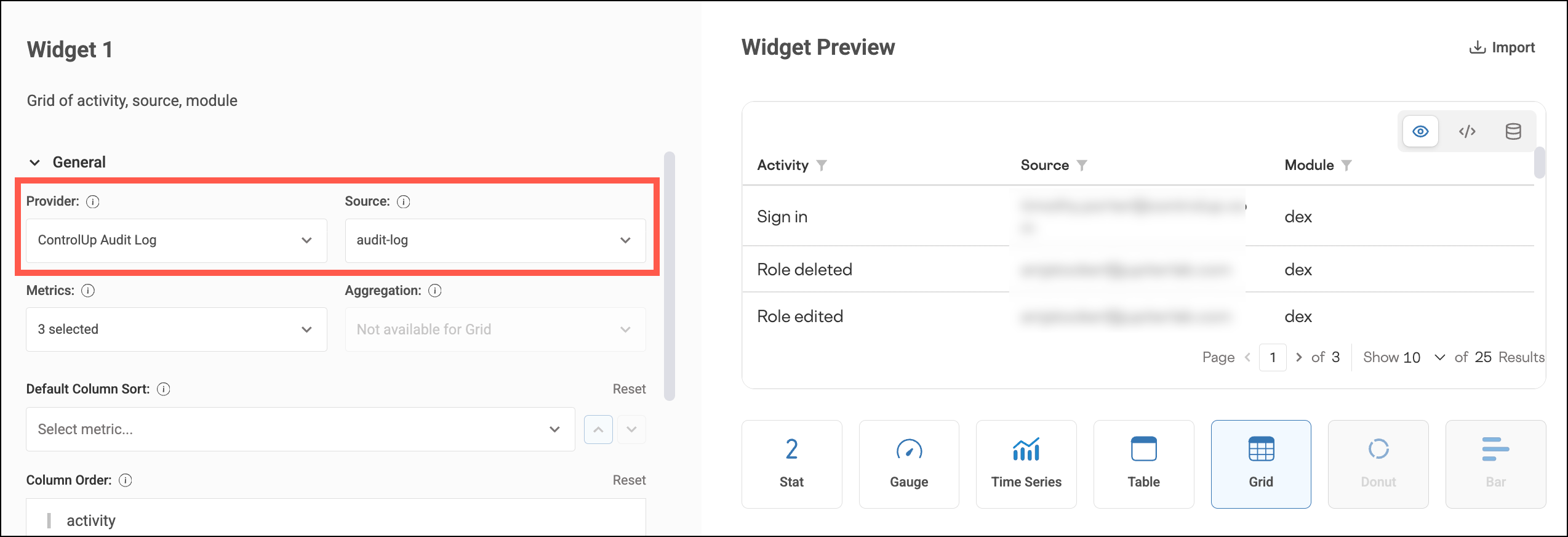 ControlUp Audit Log data provider