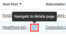 icon selected to navigate to host pool details page from row in overview page