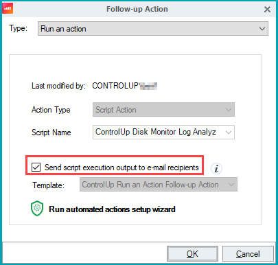 Send script execution output to email recipients