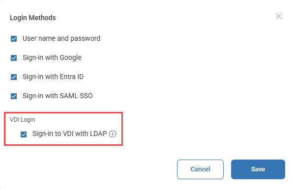 Enable VDI & DaaS LDAP permission