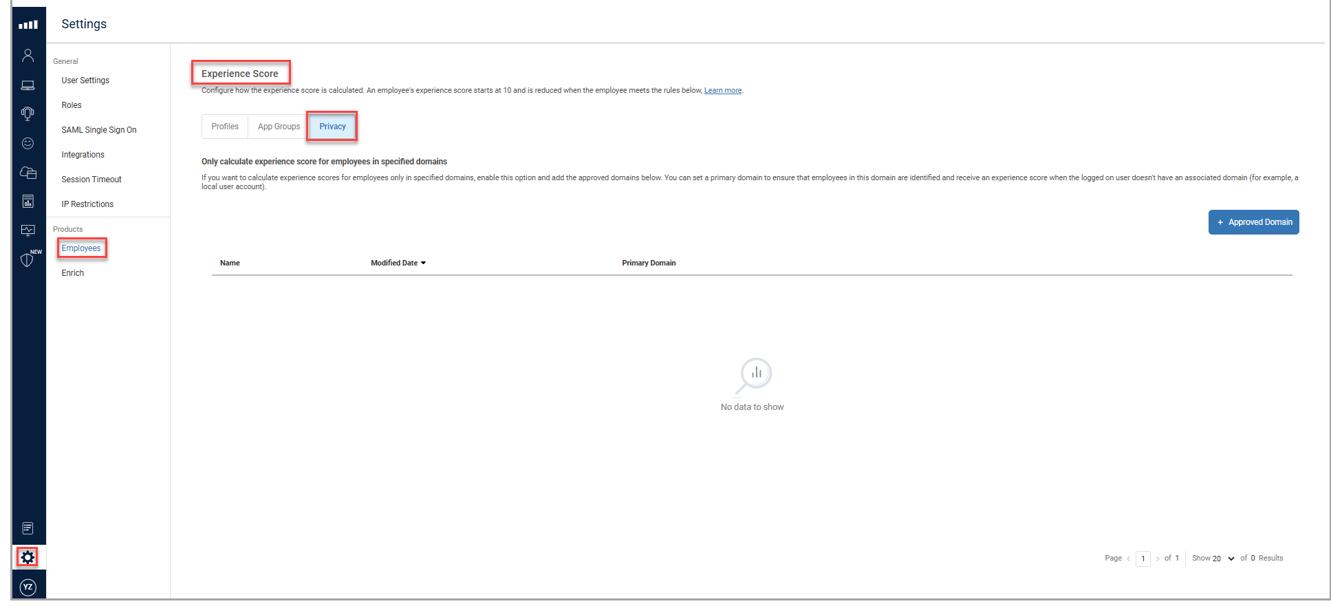 Experience Score2 - privacy